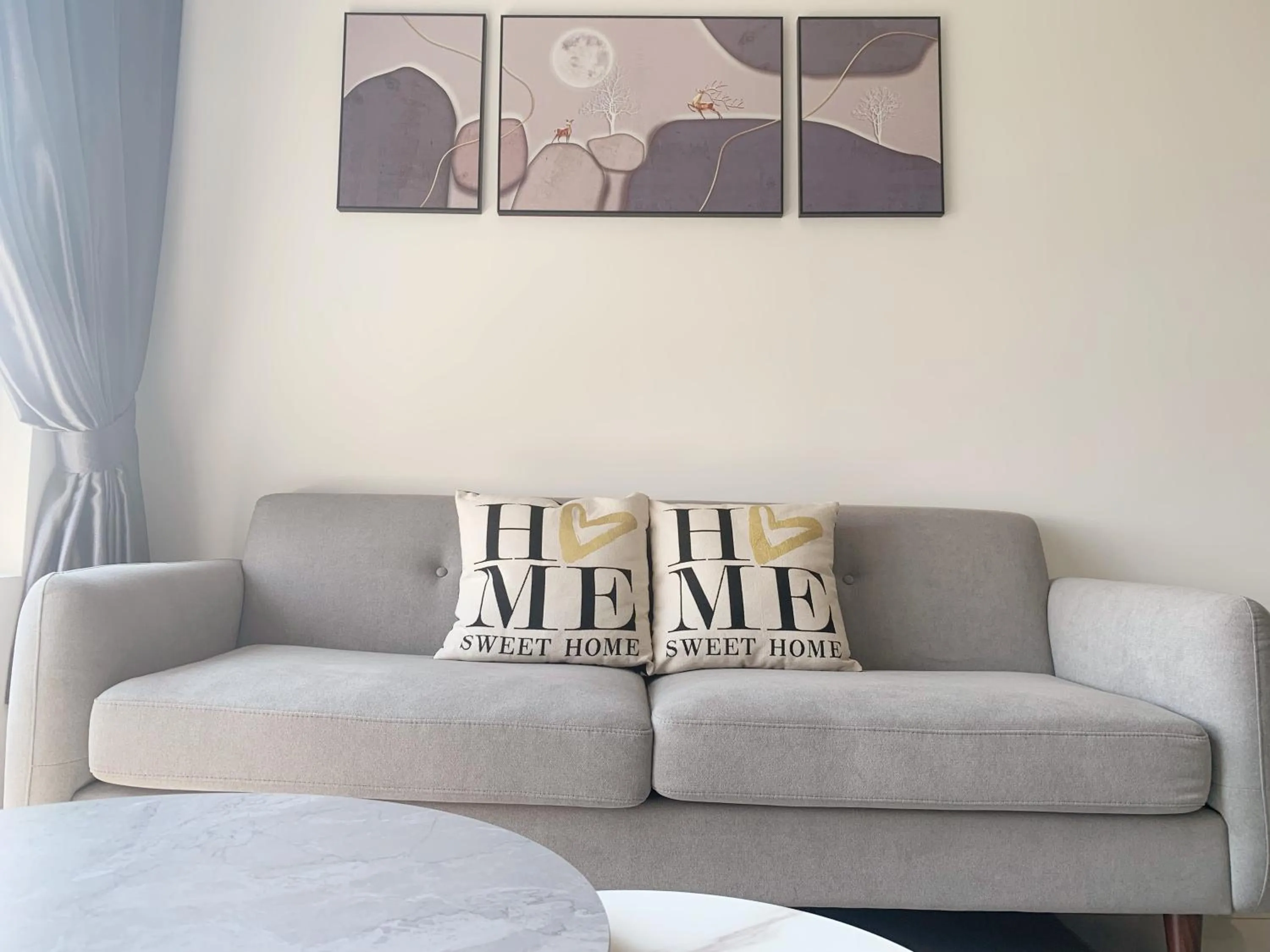 Living room in Amber Cove Impression City Melaka By Dawn Stay Free Netflix