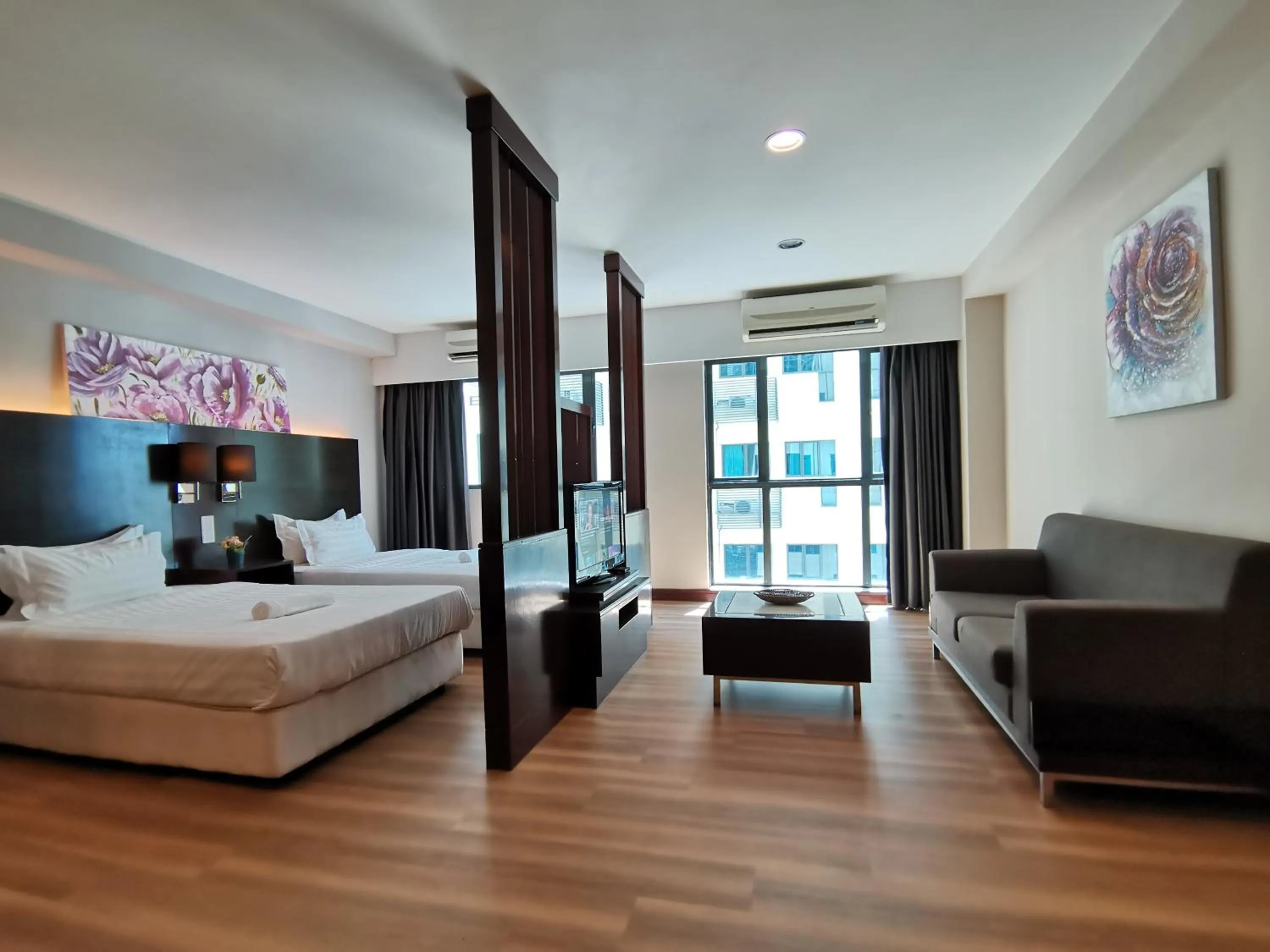 Bed in Greenage MingSuite 明绿时代套房 Kota Kinabalu 亚庇市中心