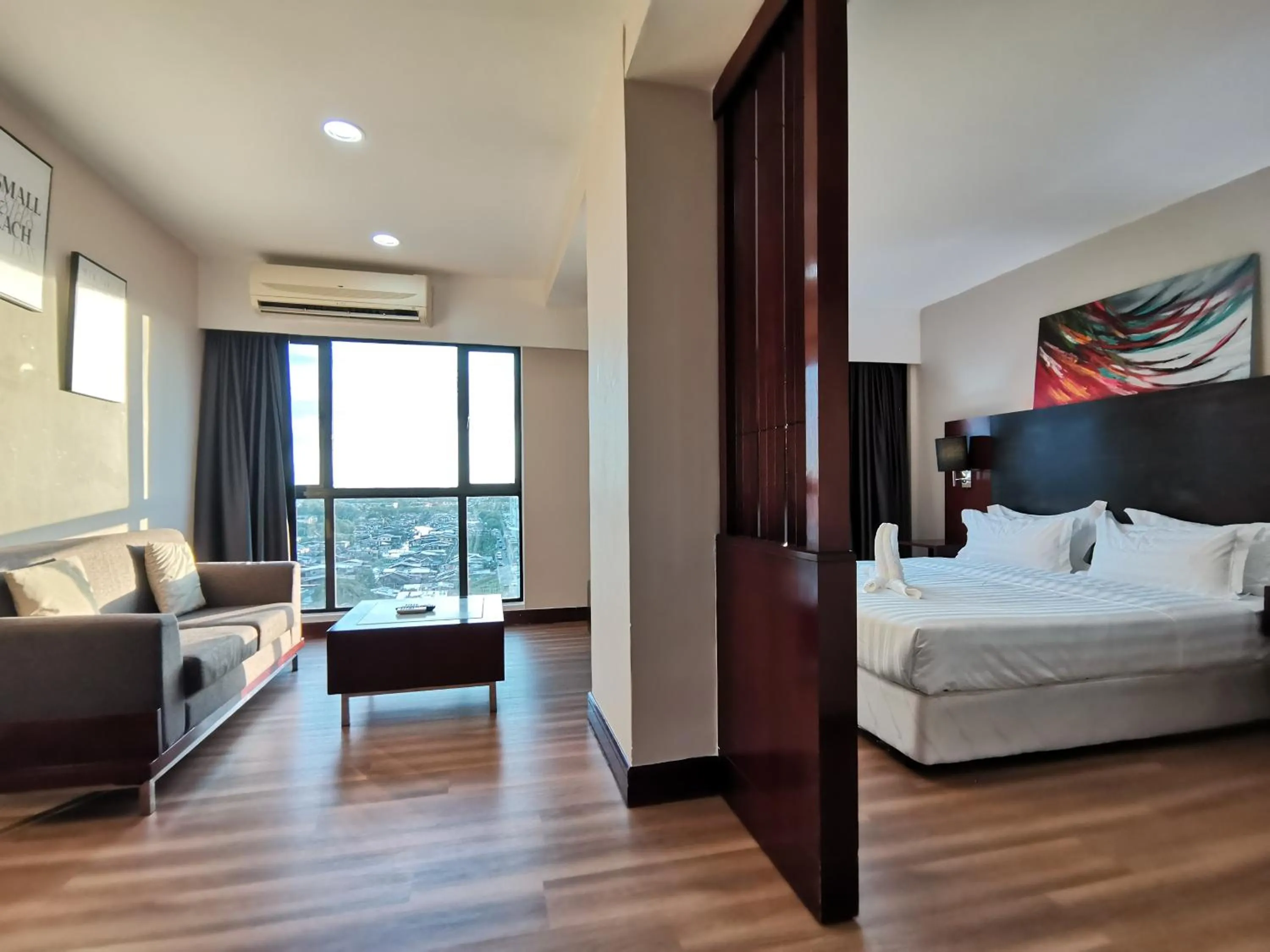 Bed in Greenage MingSuite 明绿时代套房 Kota Kinabalu 亚庇市中心