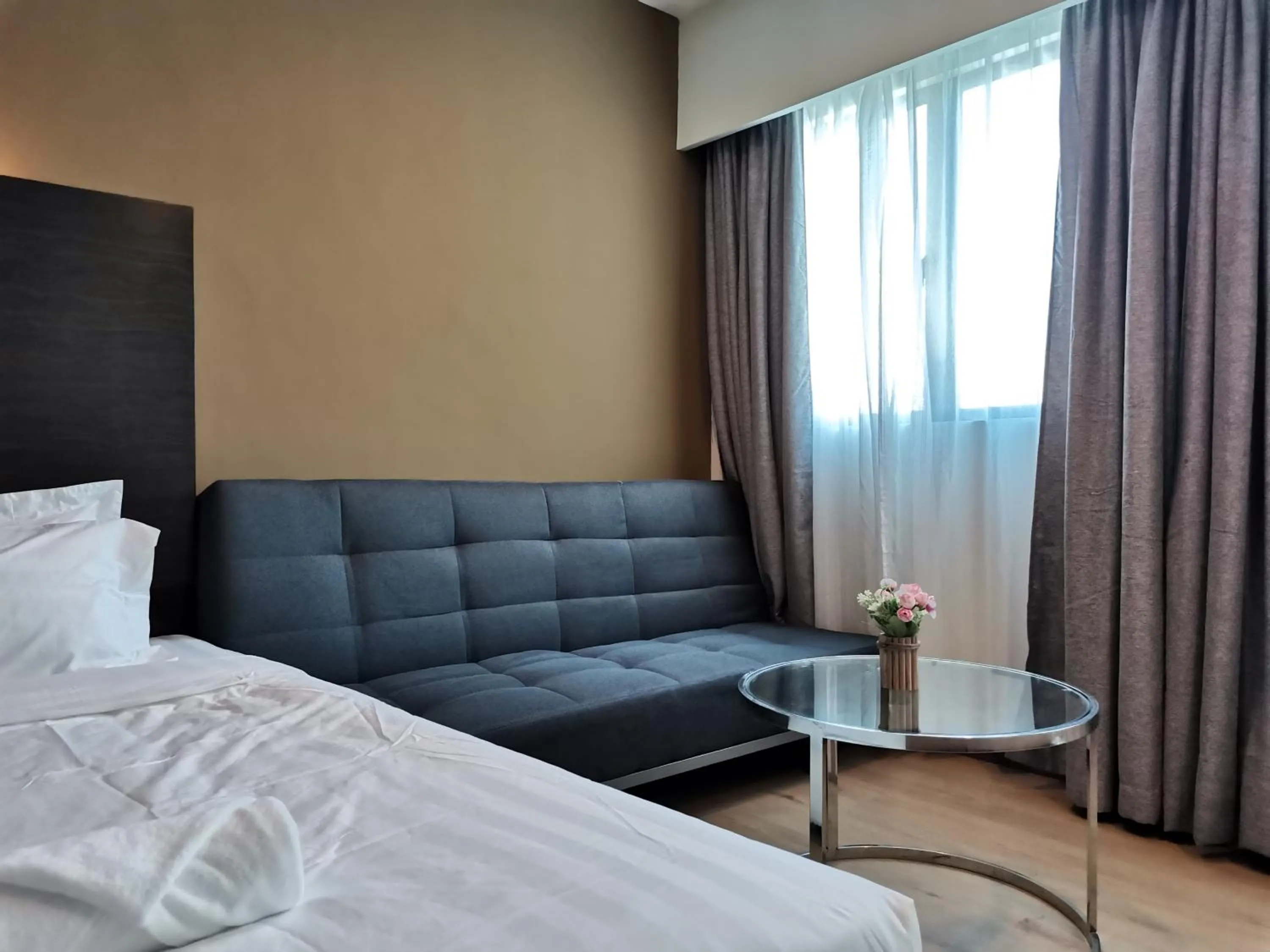 Bed in Greenage MingSuite 明绿时代套房 Kota Kinabalu 亚庇市中心