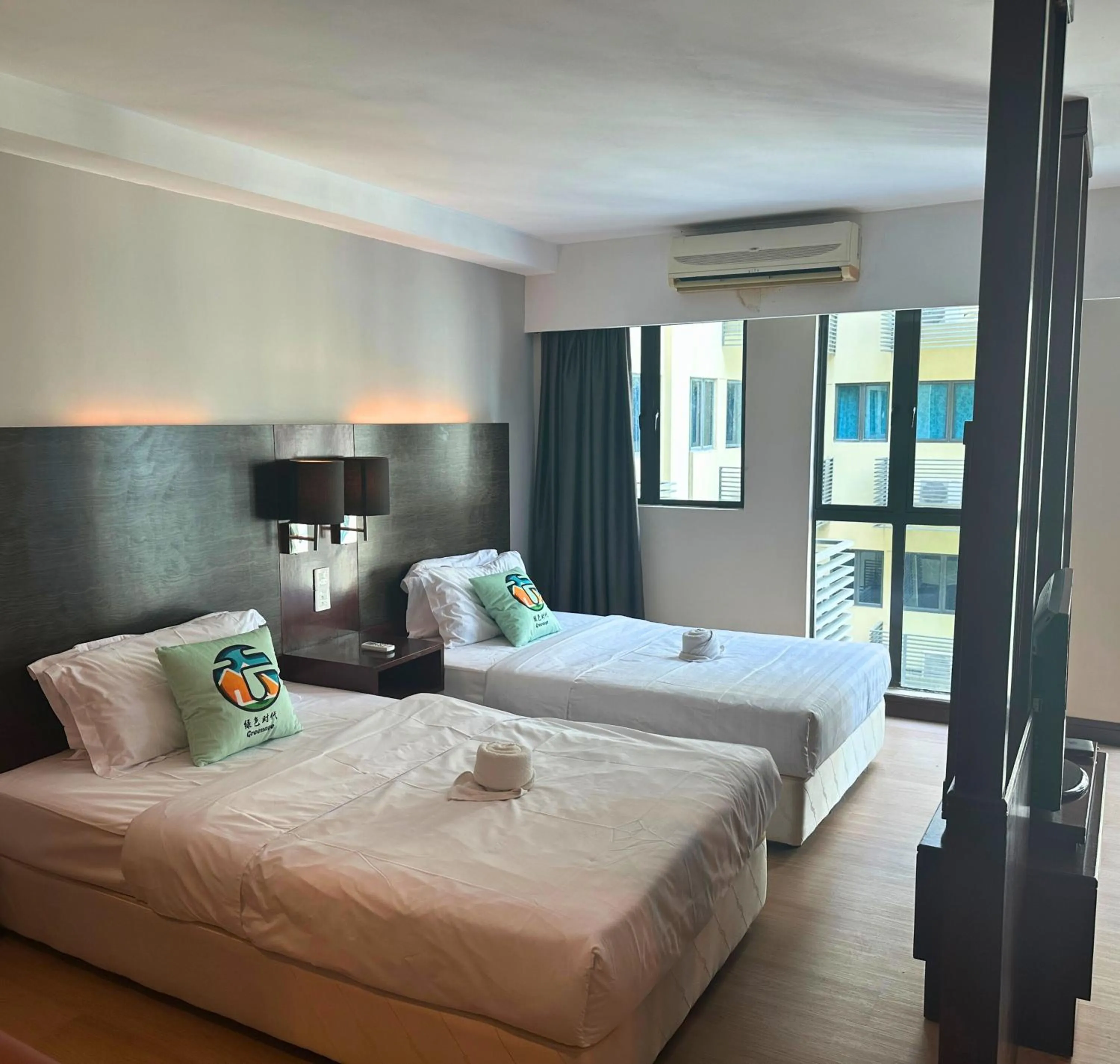 Bed in Greenage MingSuite 明绿时代套房 Kota Kinabalu 亚庇市中心