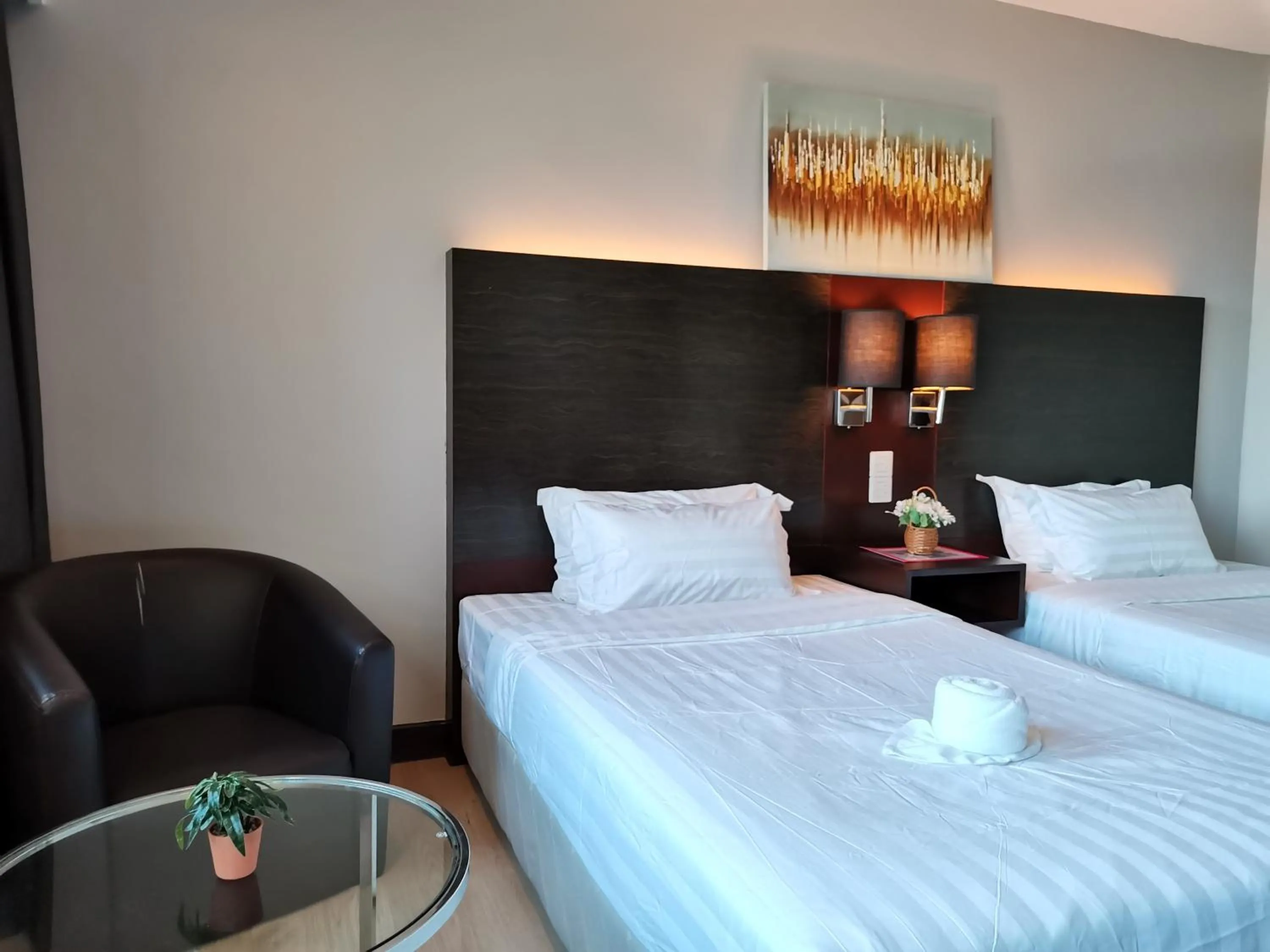 Bed in Greenage MingSuite 明绿时代套房 Kota Kinabalu 亚庇市中心