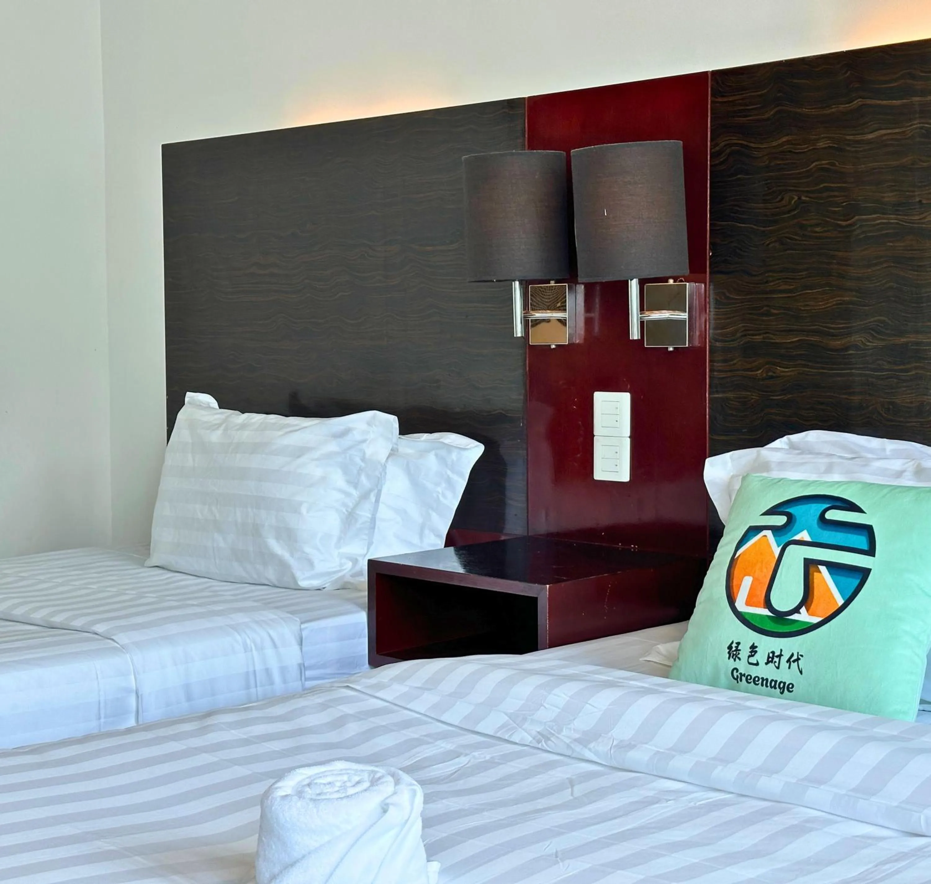 Bed in Greenage MingSuite 明绿时代套房 Kota Kinabalu 亚庇市中心