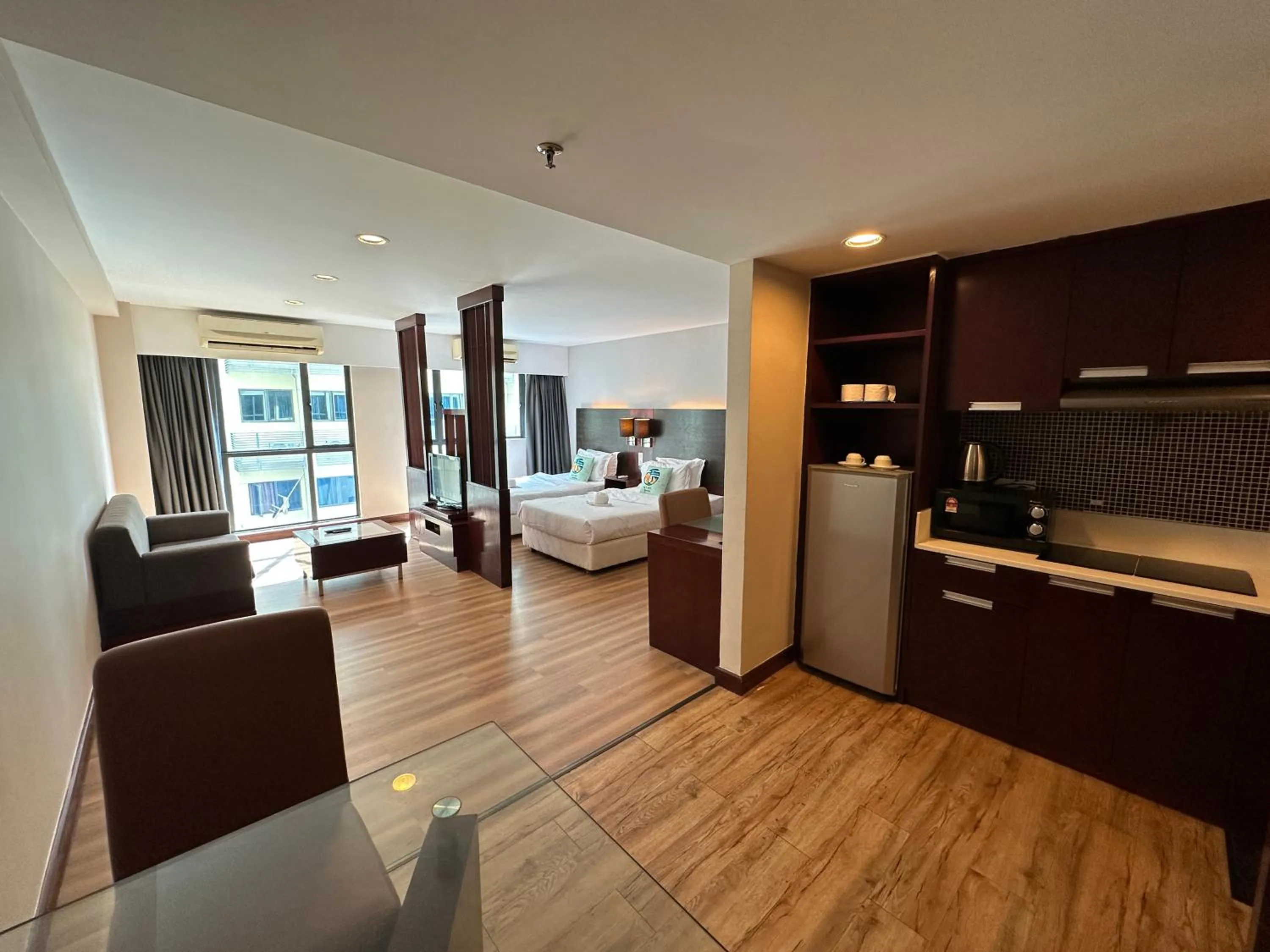 Bed in Greenage MingSuite 明绿时代套房 Kota Kinabalu 亚庇市中心