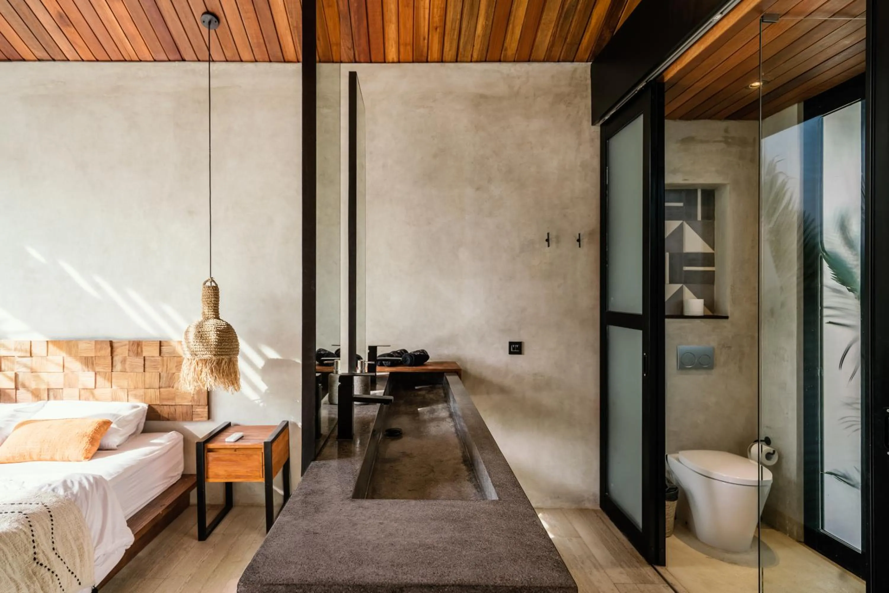 Bathroom, Bed in Blacksand Villas Canggu