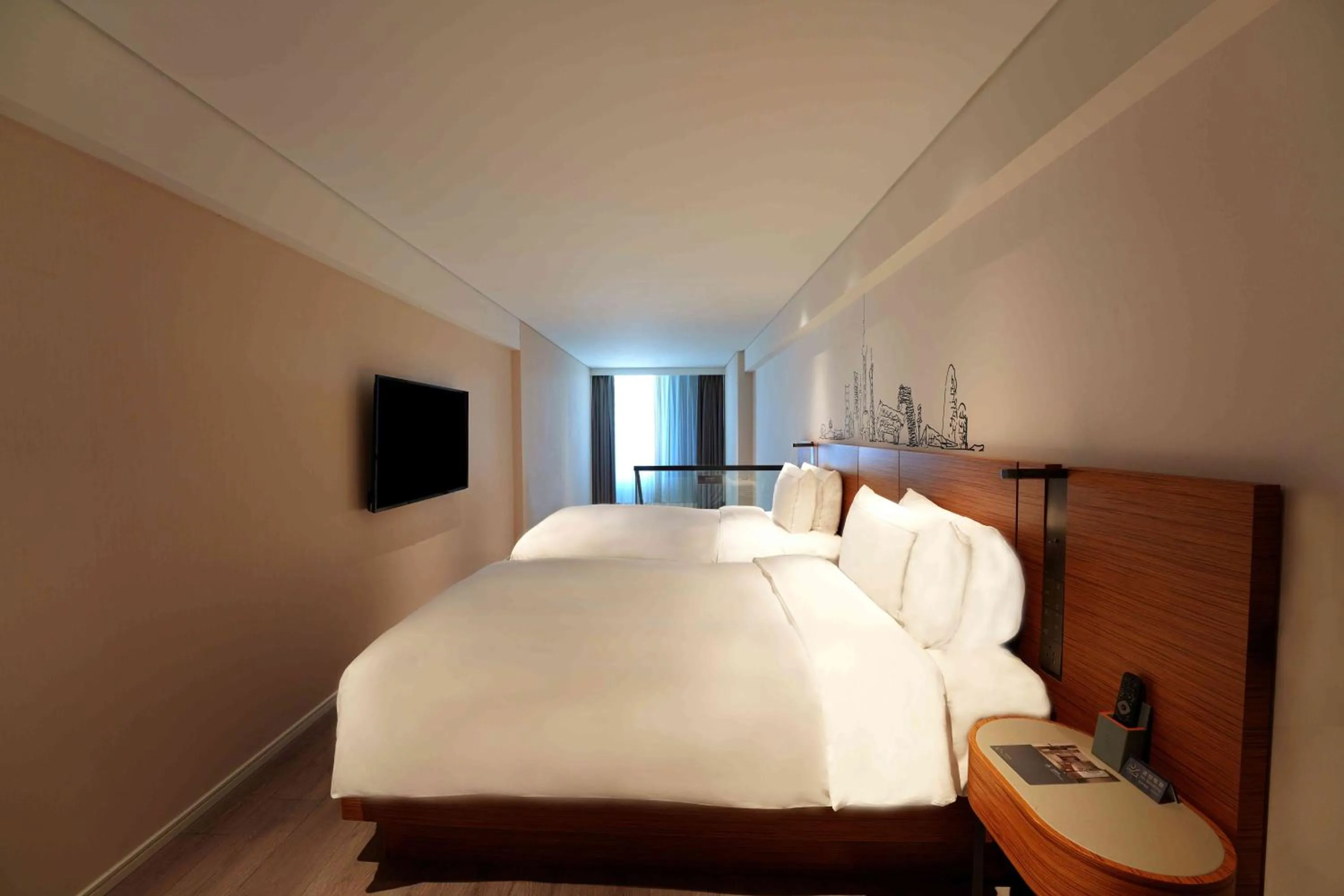 Photo of the whole room, Bed in UrCove by Hyatt Shanghai Lujiazui Expo Center