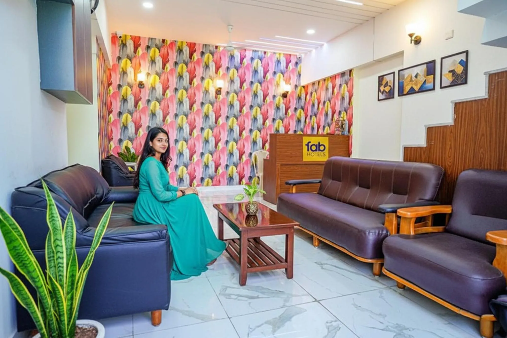 Lobby or reception in FabHotel Aishwarya Inn