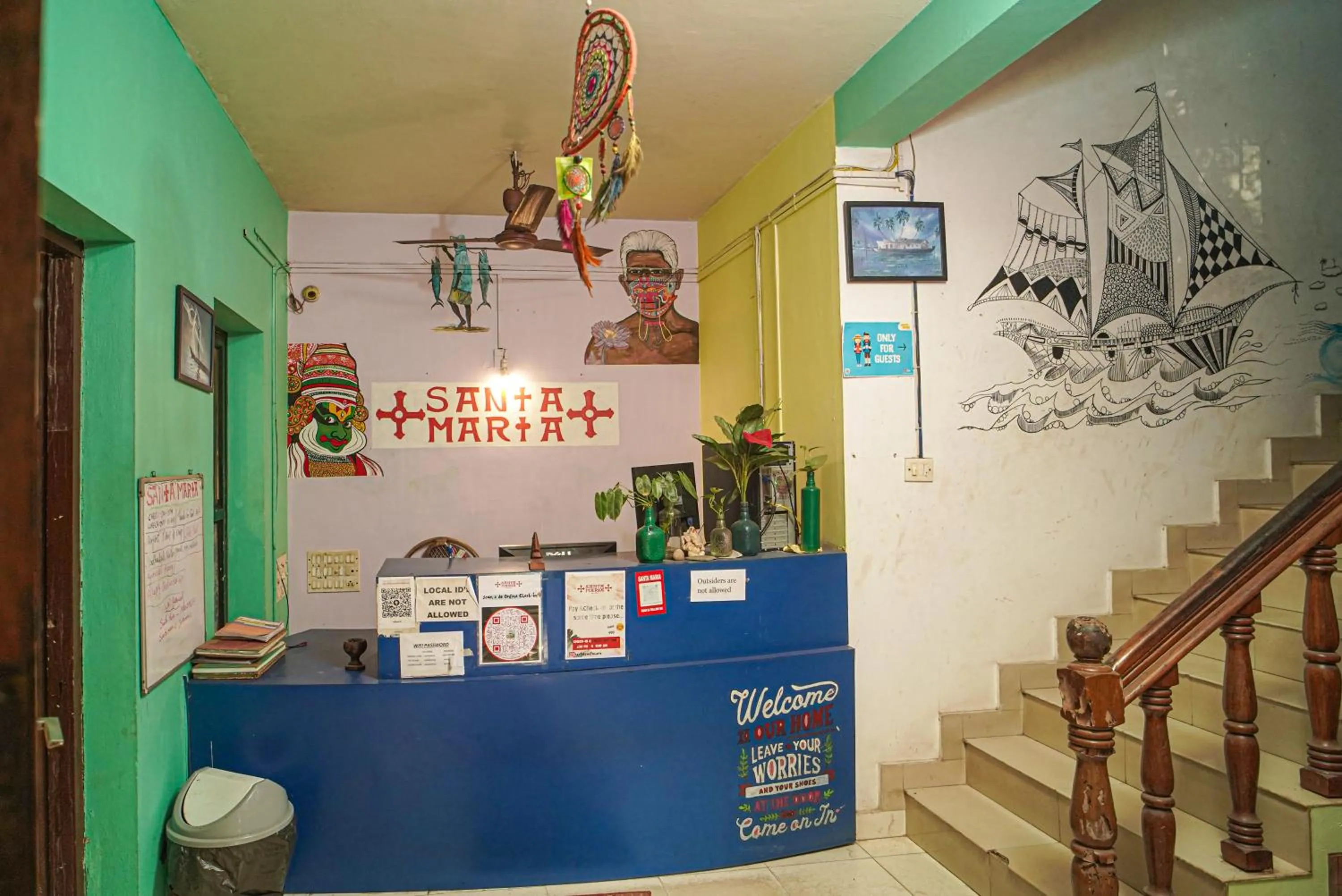 Lobby or reception in Santa Maria Hostel, Fort Kochi