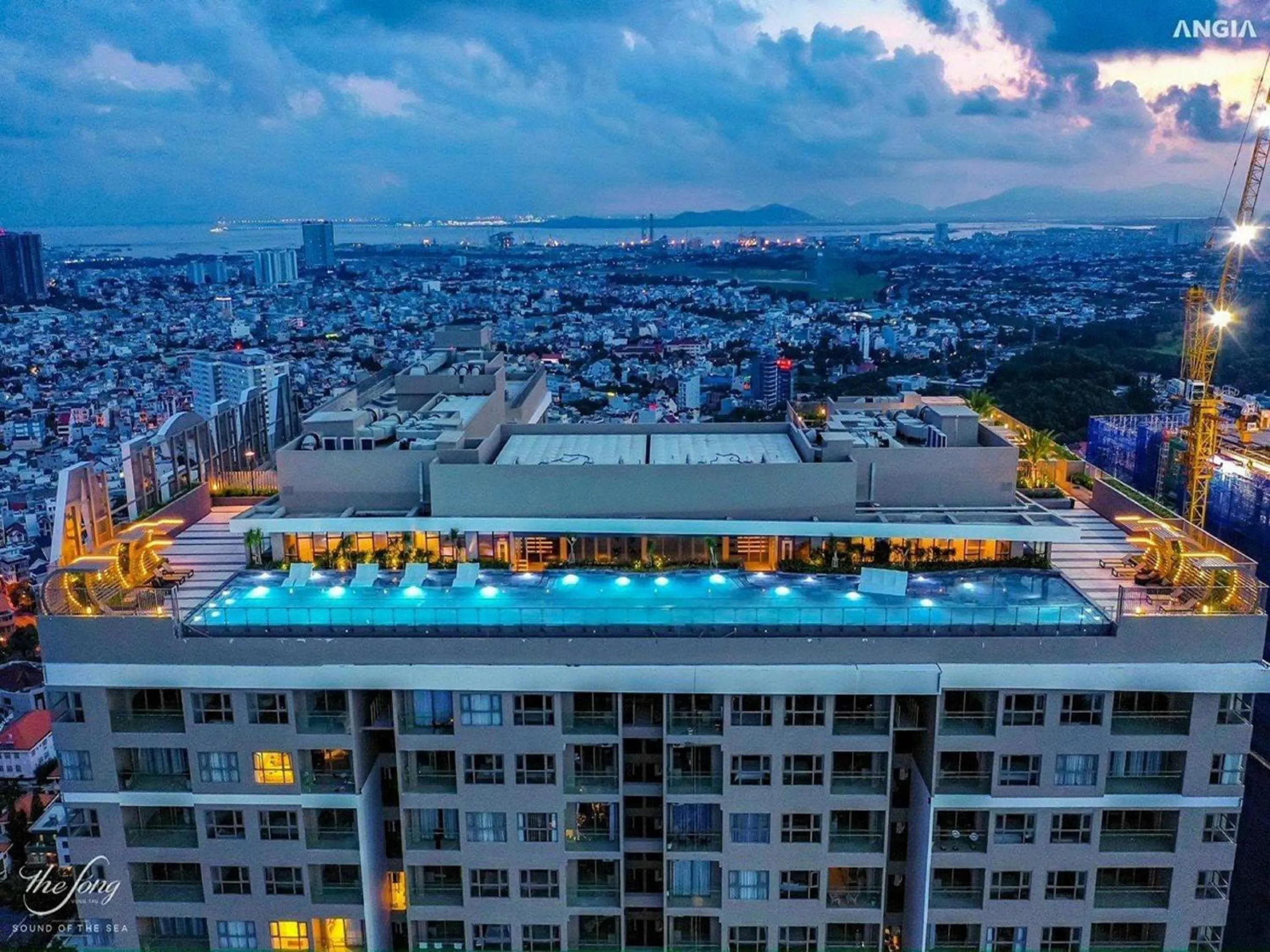 Swimming pool, Bird's-eye View in The Song Balcony Apartment Vung Tau