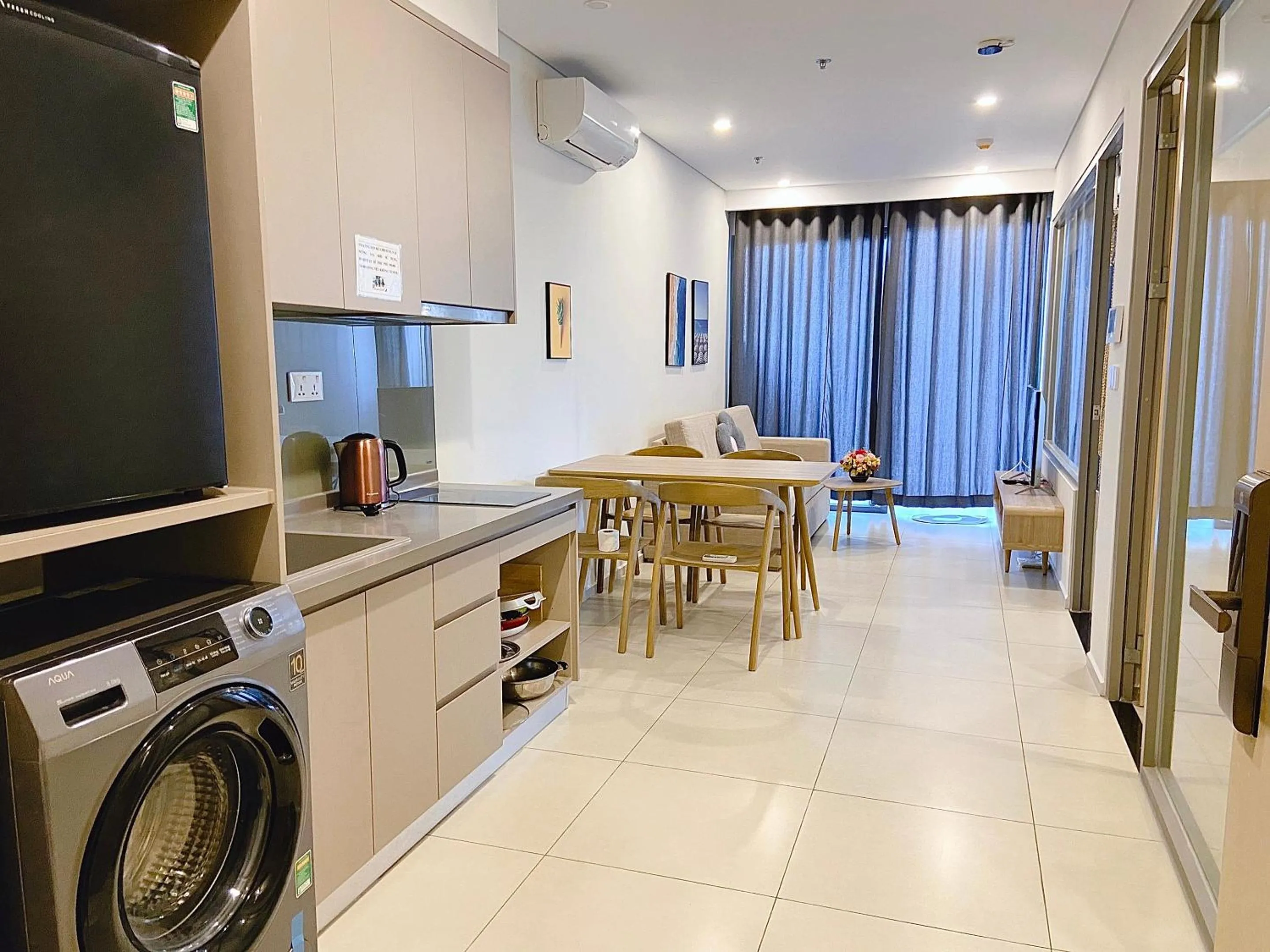 kitchen, TV/Entertainment Center in The Song Balcony Apartment Vung Tau