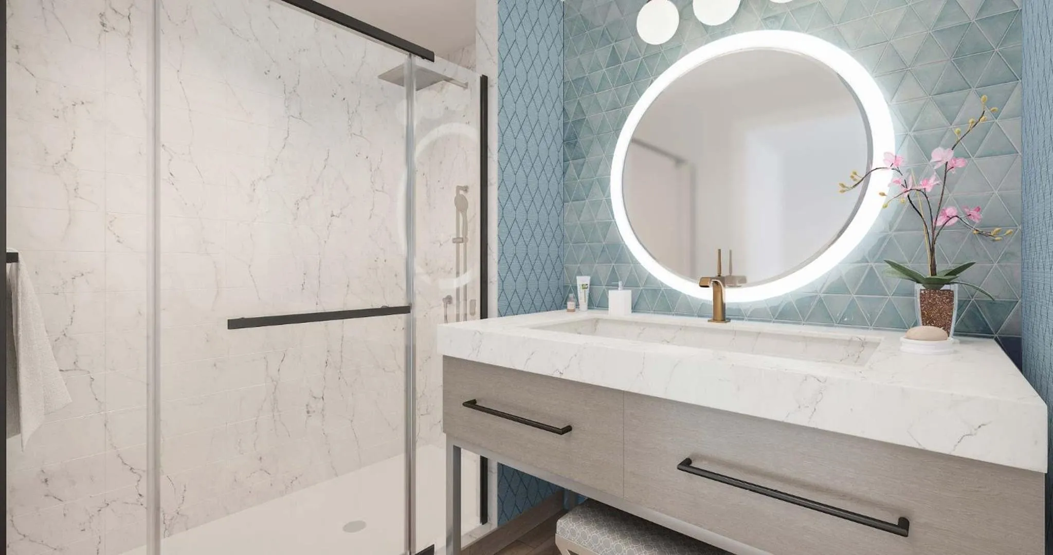 Bathroom in Derby City Gaming & Hotel - A Churchill Downs Property