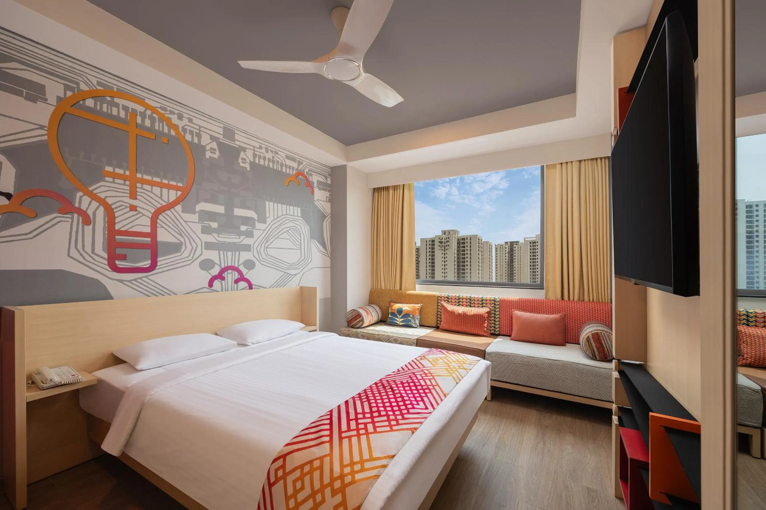 Bedroom, Bed in Ginger Noida Sector 133