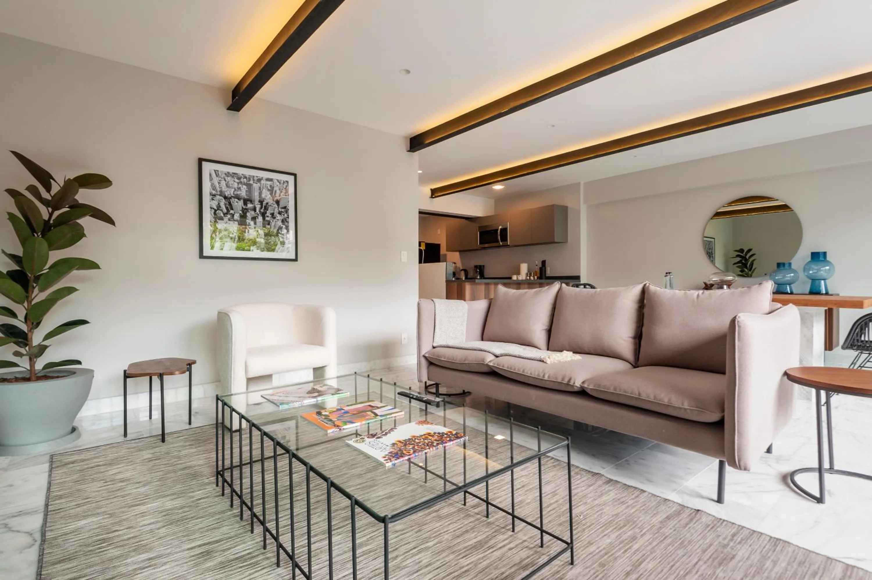 Seating area in Arquimedes 138 by Wynwood House