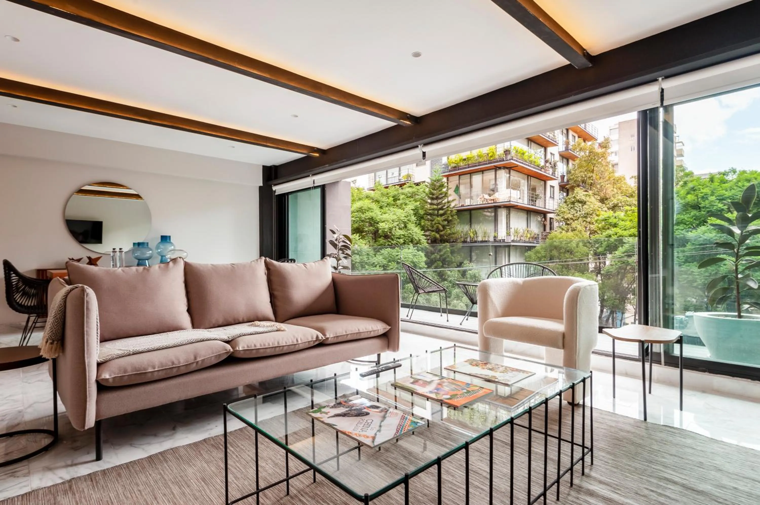 Seating area in Arquimedes 138 by Wynwood House