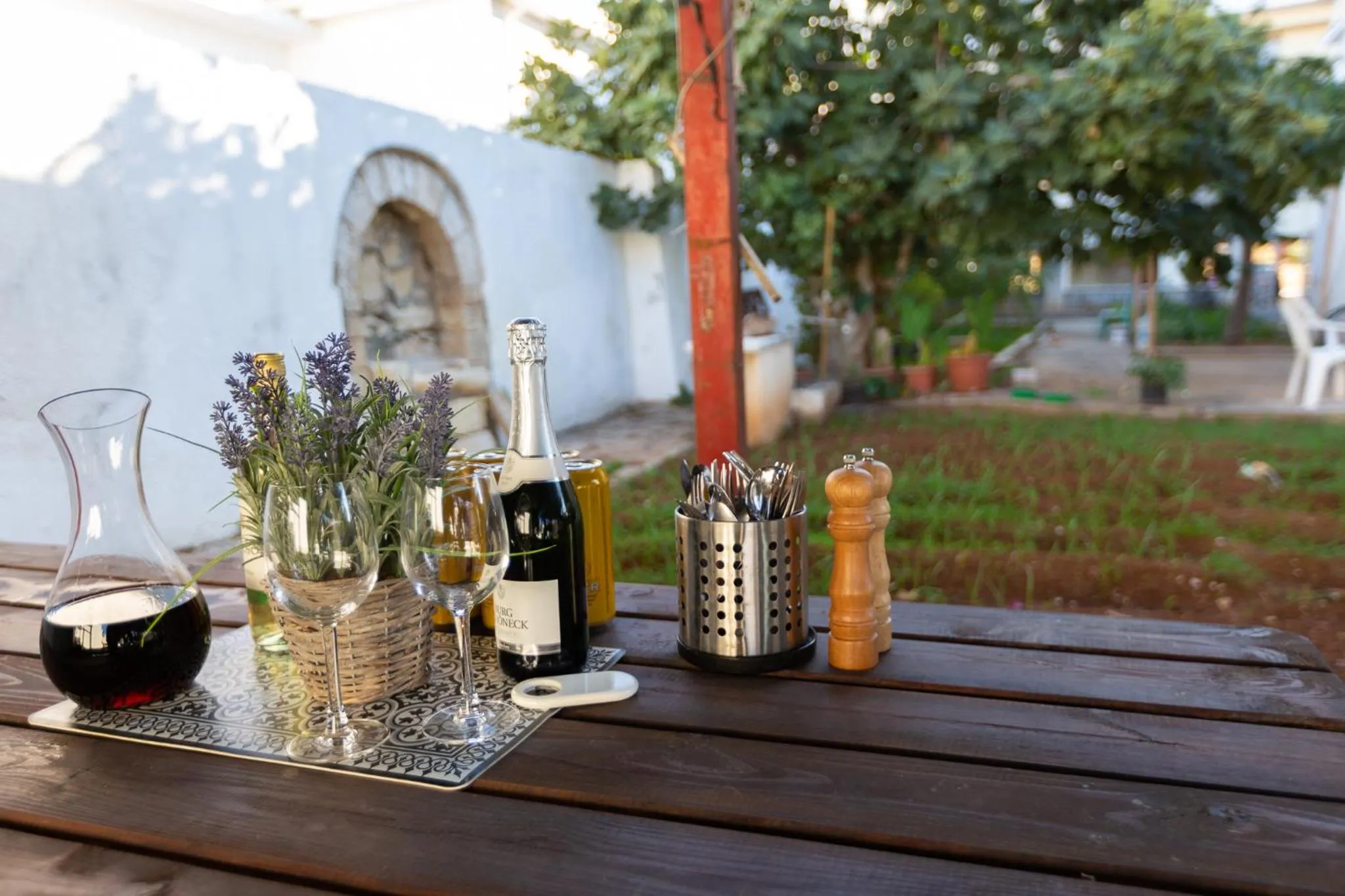 Seating area in Aladdin's Hostel