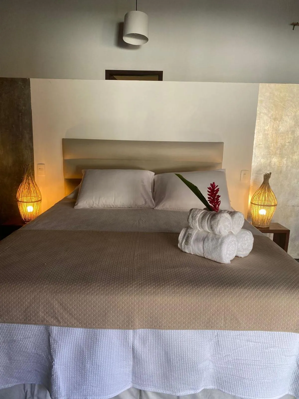 Bed in Pousada Bambu Dourado