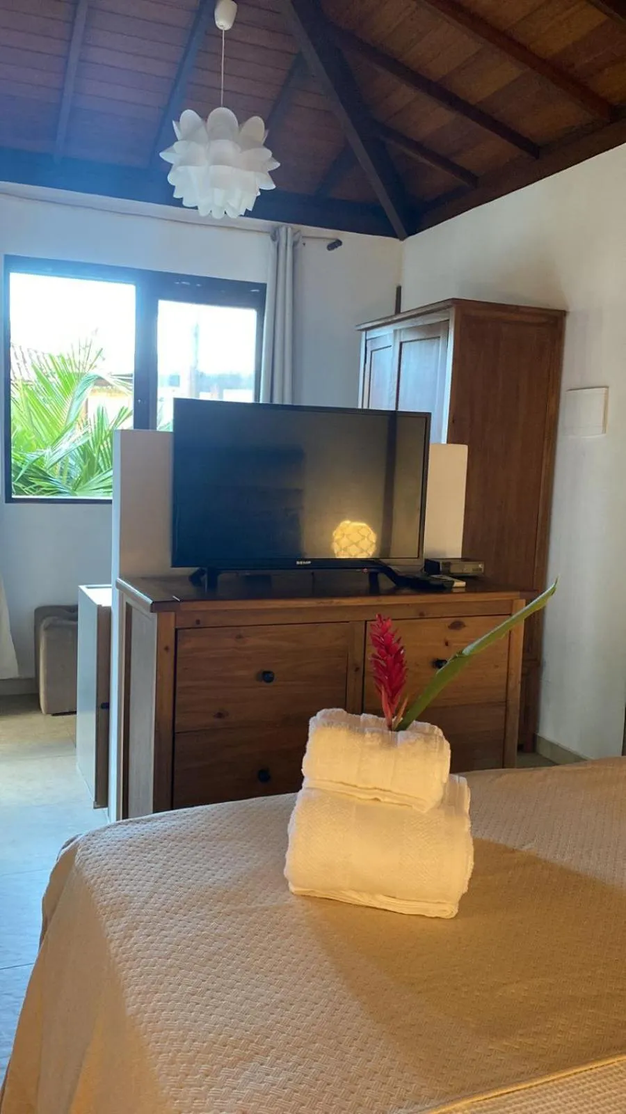 Bed in Pousada Bambu Dourado