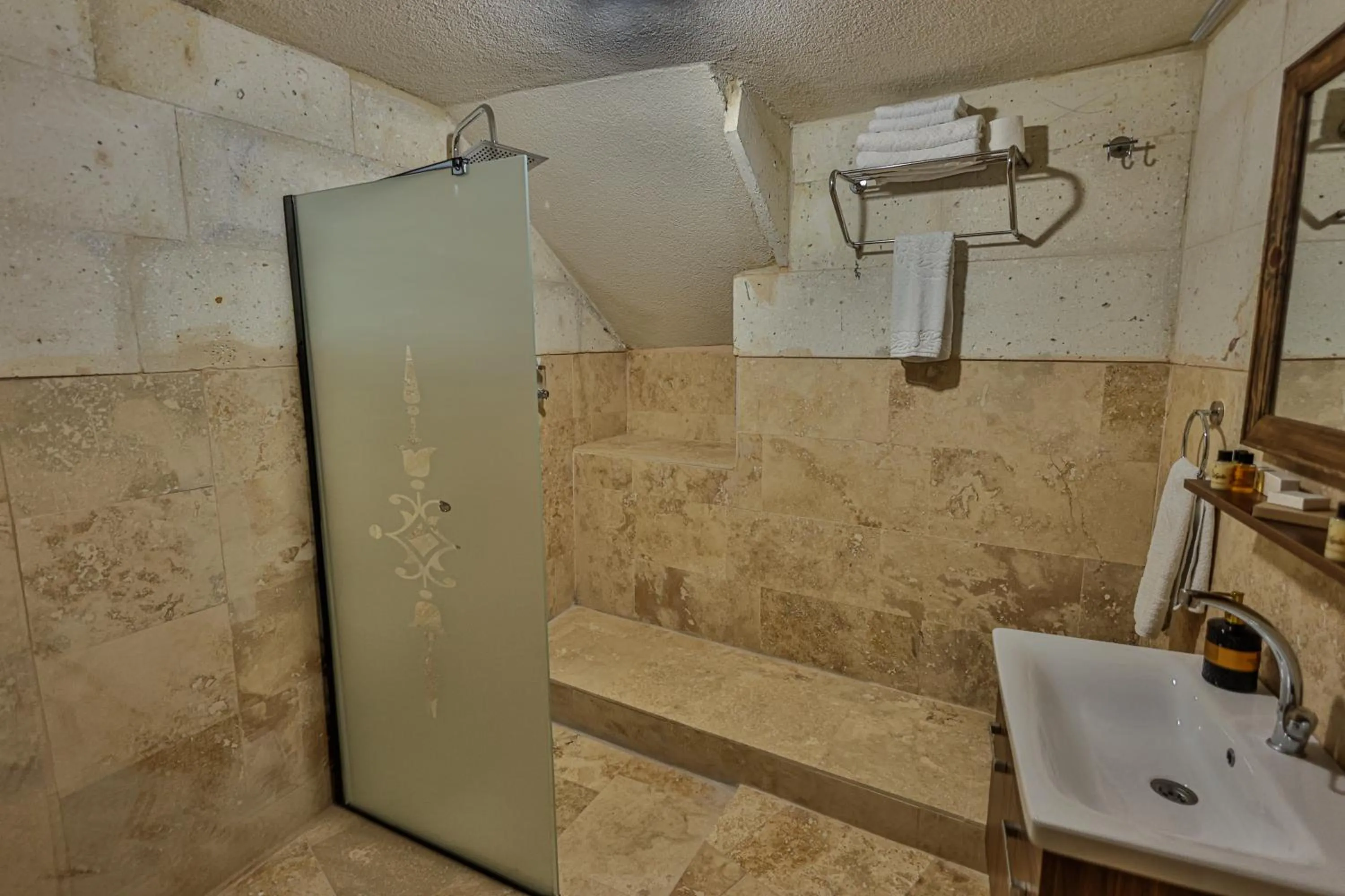 Shower in CaveAdocia Stone&Cave Hotel