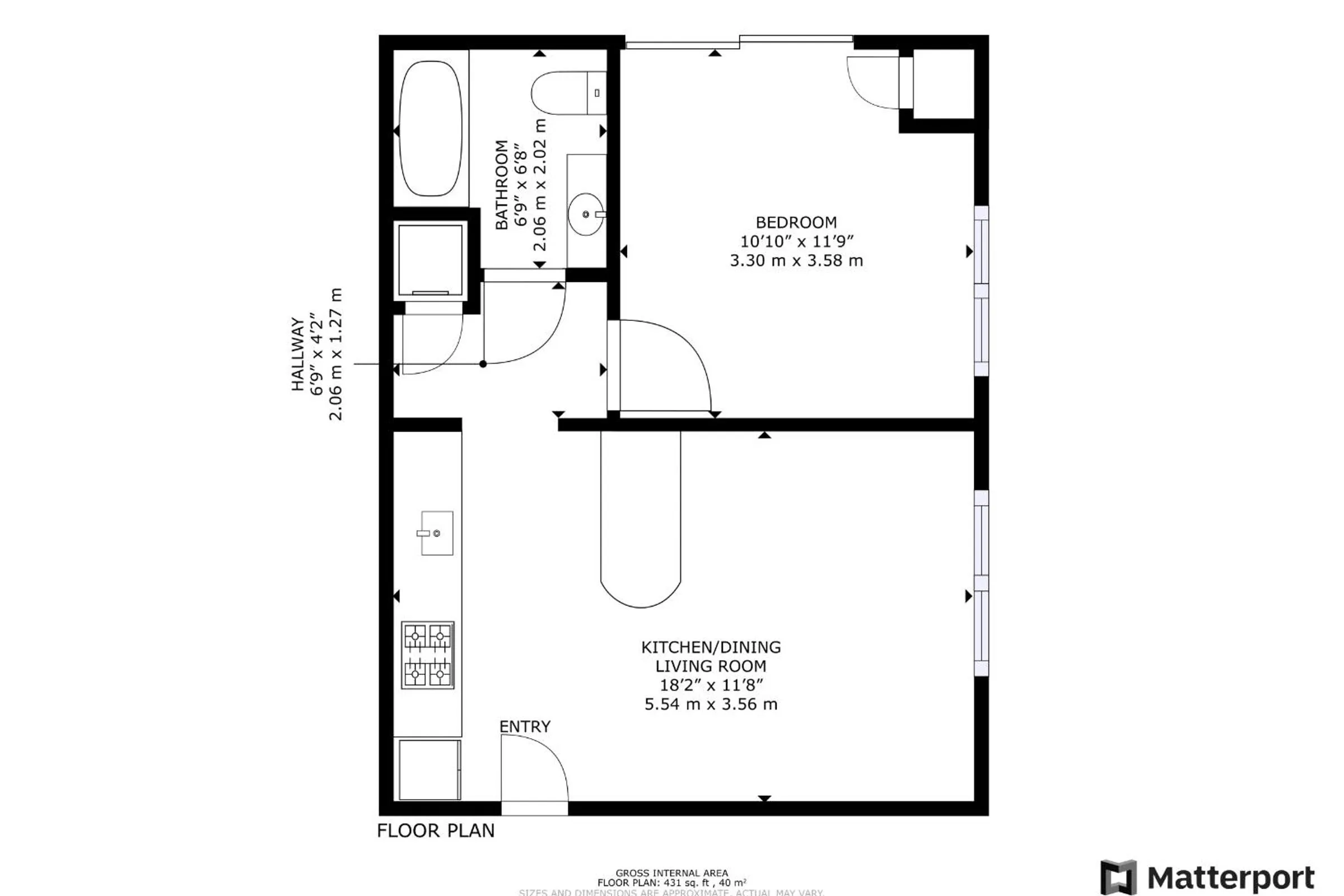 Floor plan in Casa Jardin - Boutique Suites in Downtown Santa Barbara