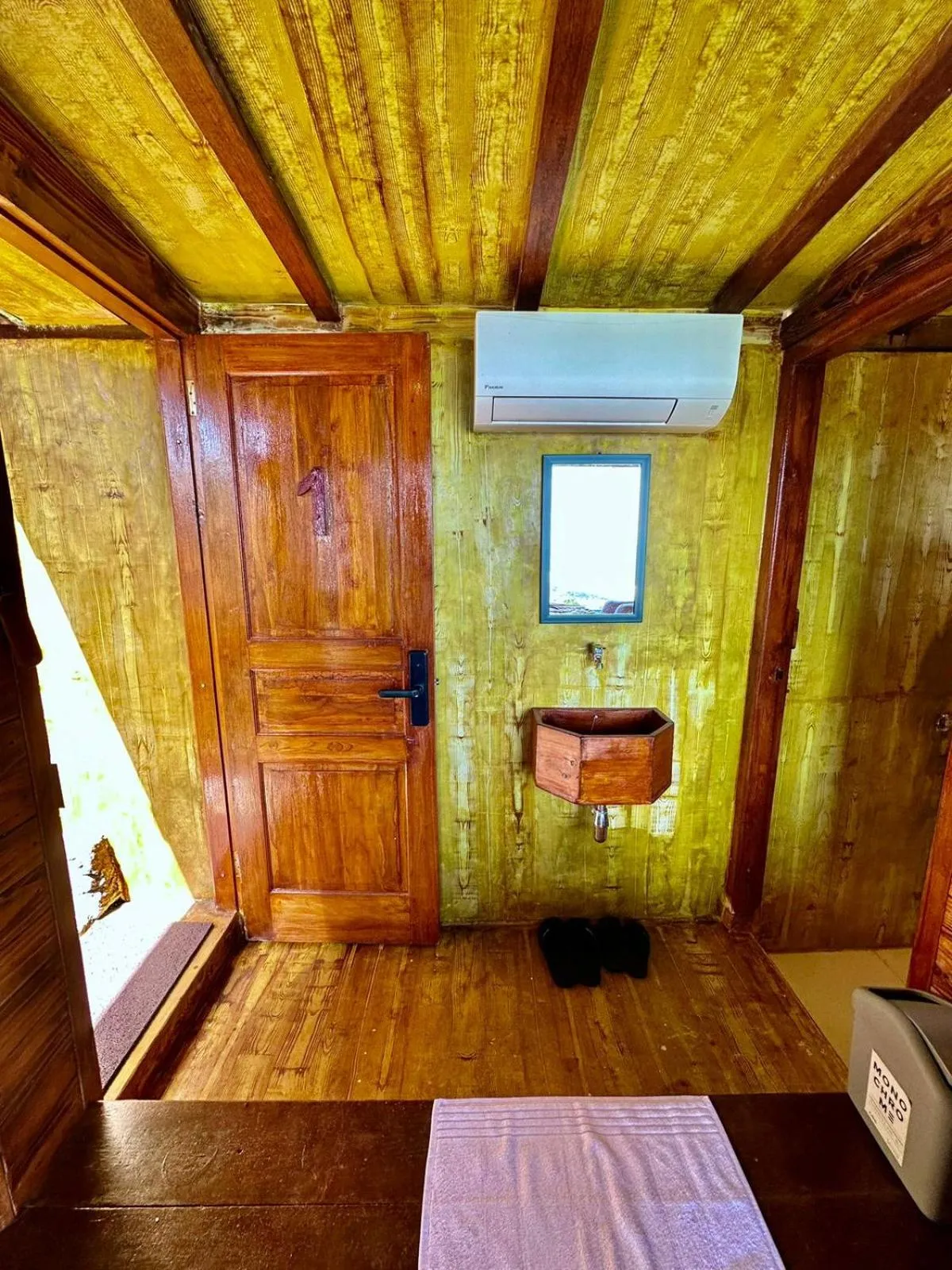 Bathroom, Bed in Glamping Omah Kayu at Watu Paris Jogja