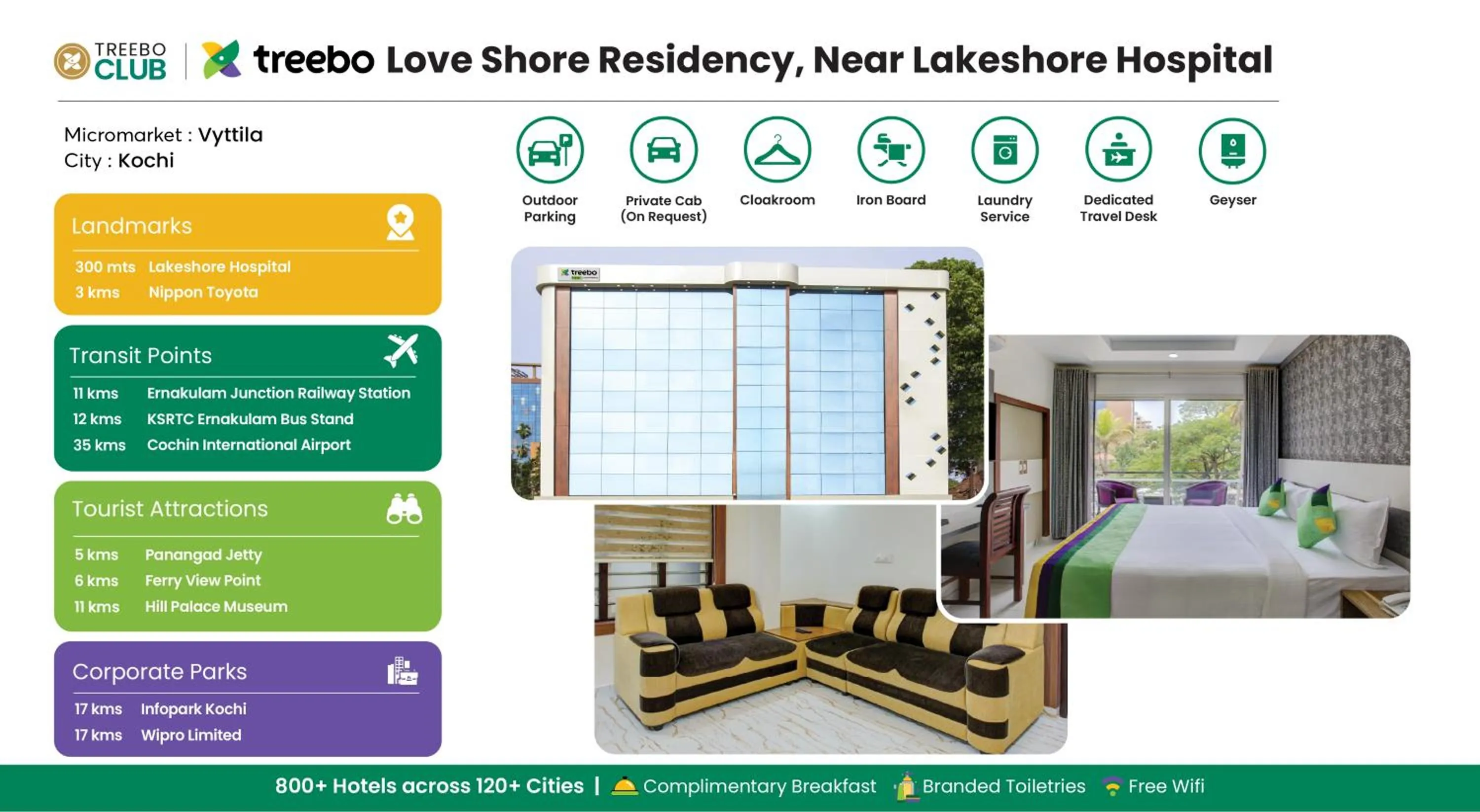 Treebo Love Shore Residency, Near Lakeshore Hospital