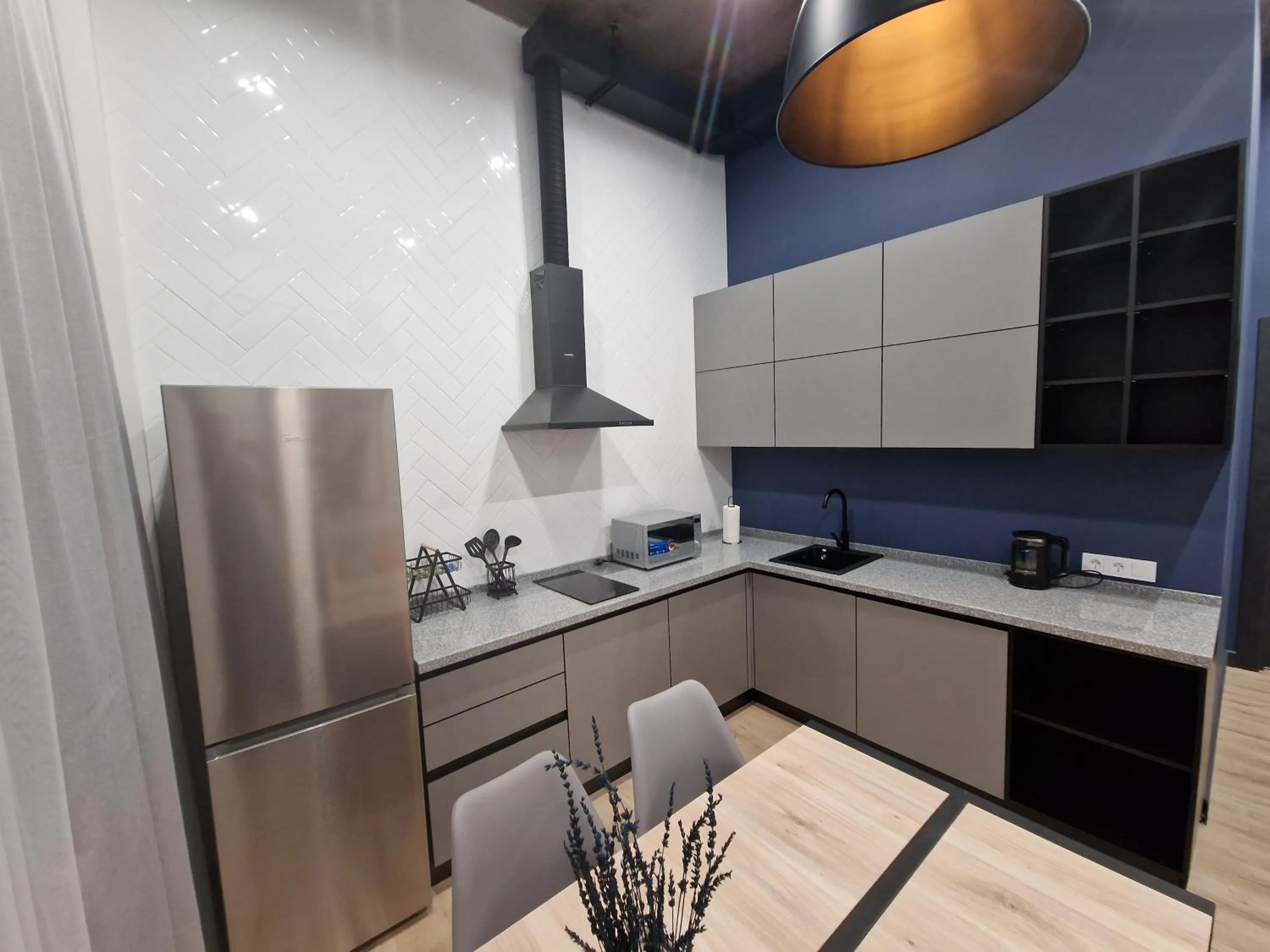 Kitchen or kitchenette in Apart Hotel LOFT
