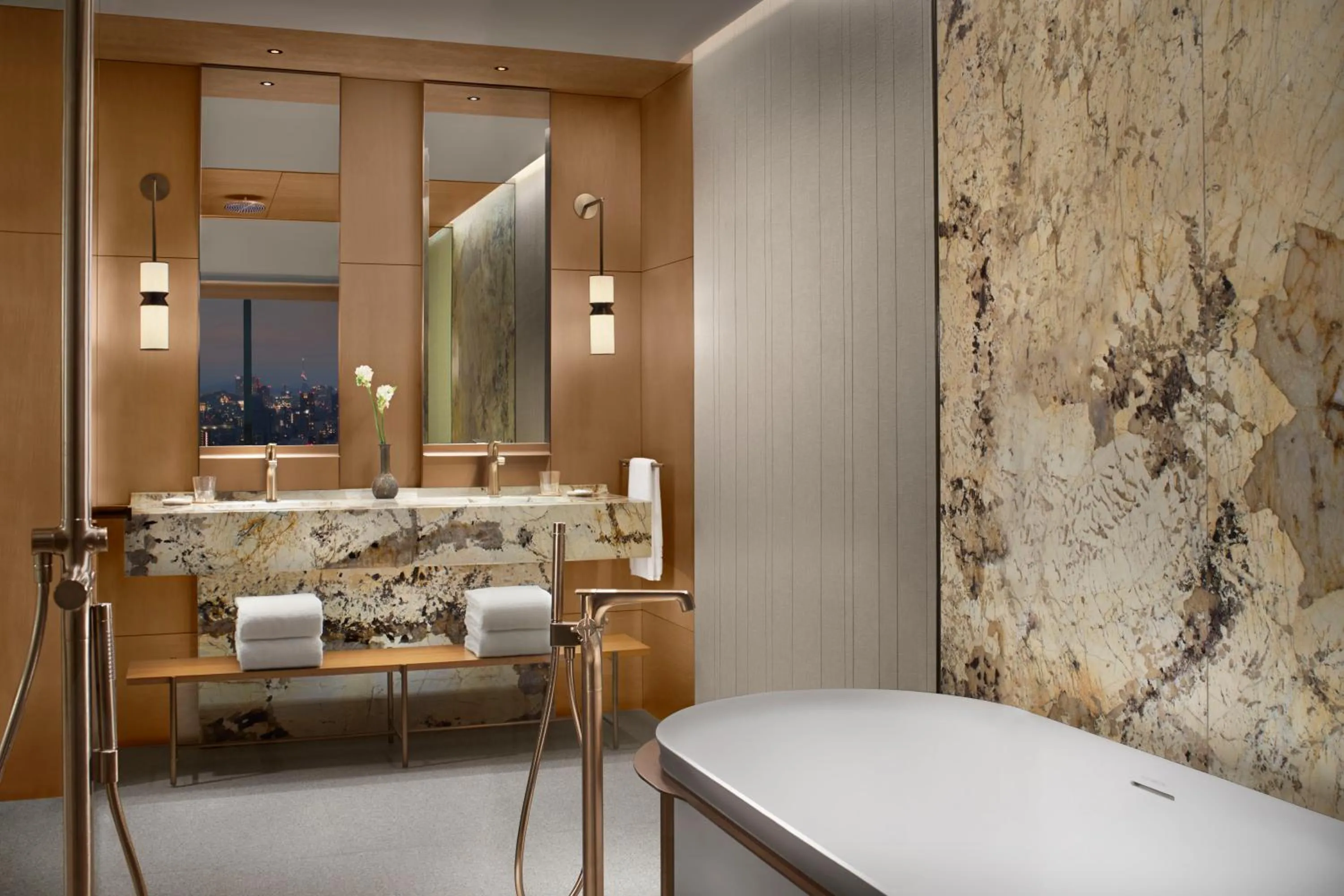 Bathroom, Bed in The Ritz-Carlton Fukuoka