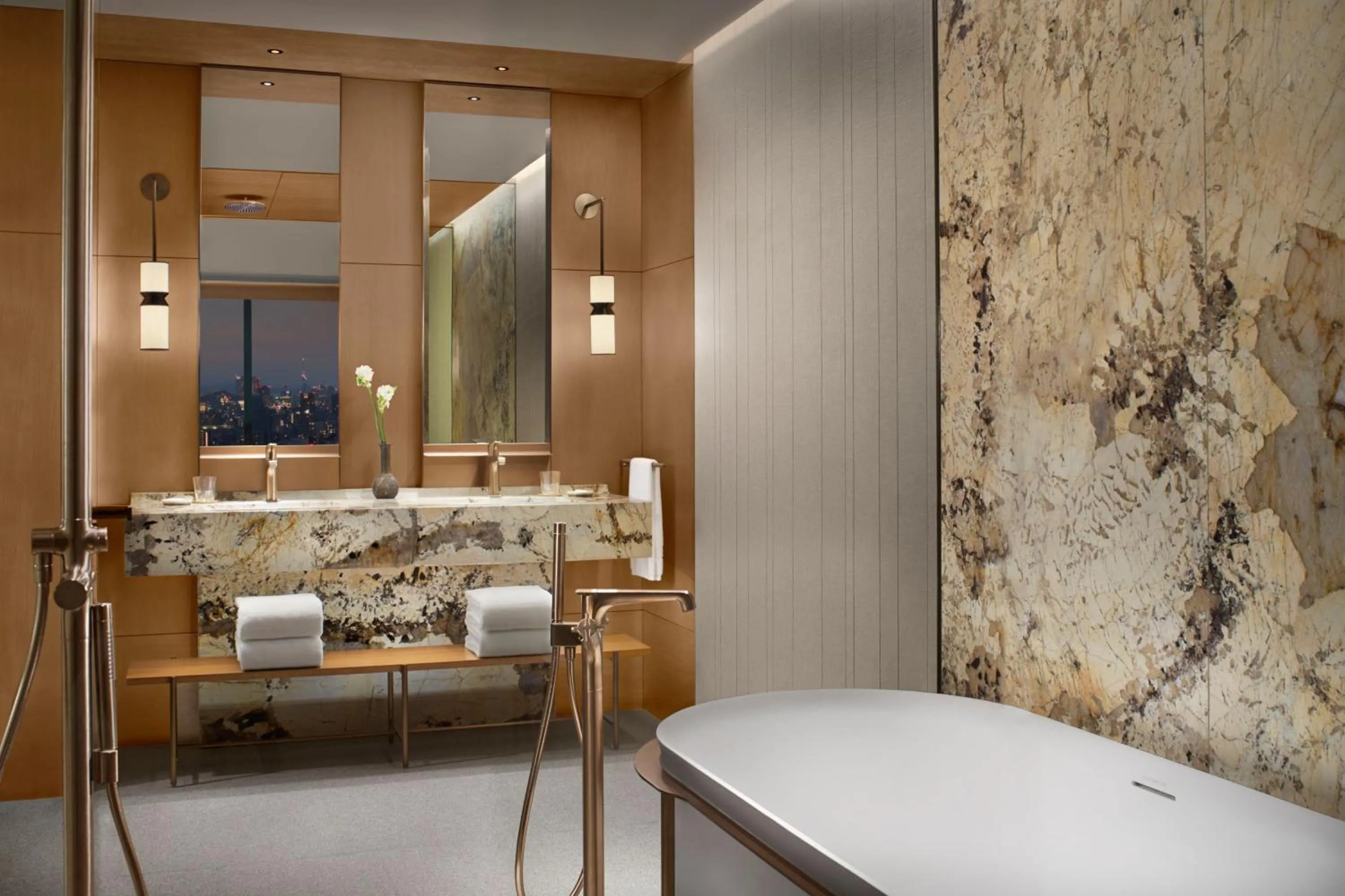 Bathroom, Bed in The Ritz-Carlton Fukuoka