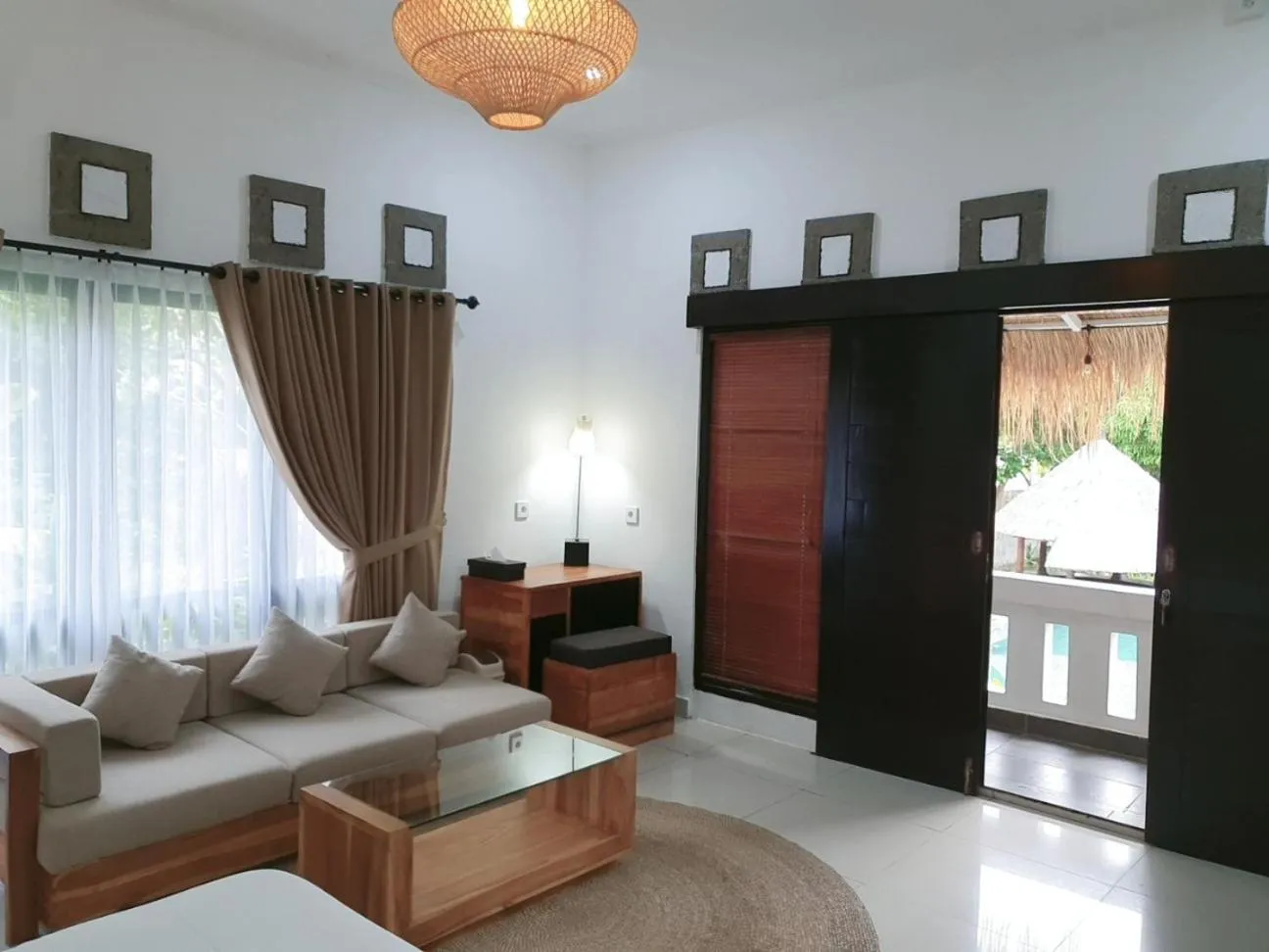 Seating area in Glam Canggu