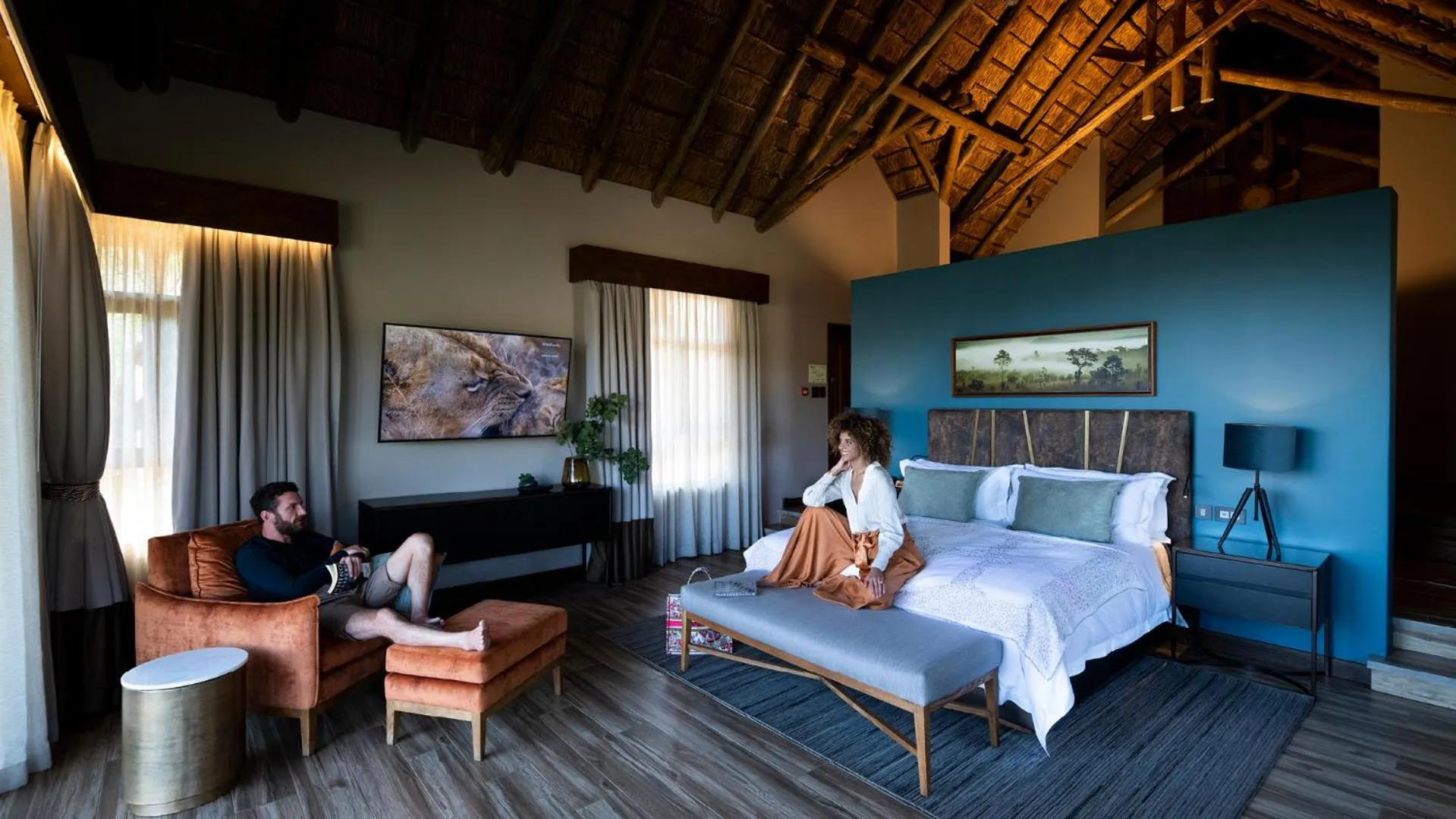 TV and multimedia, Bed in Babohi at Qwabi Private Game Reserve by NEWMARK