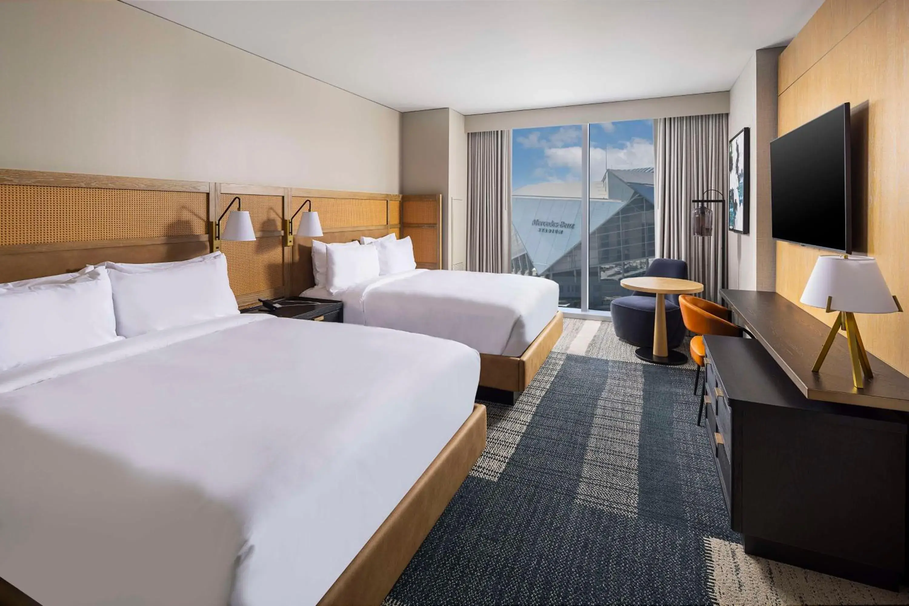 Skyline Queen Room with Two Queen Beds and Bath Tub - Mobility Accessible in Signia By Hilton Atlanta Georgia World Congress Center Skyline Queen Room with Two Queen Beds and Bath Tub - Mobility Accessible in Signia By Hilton Atlanta Georgia World Congress Center