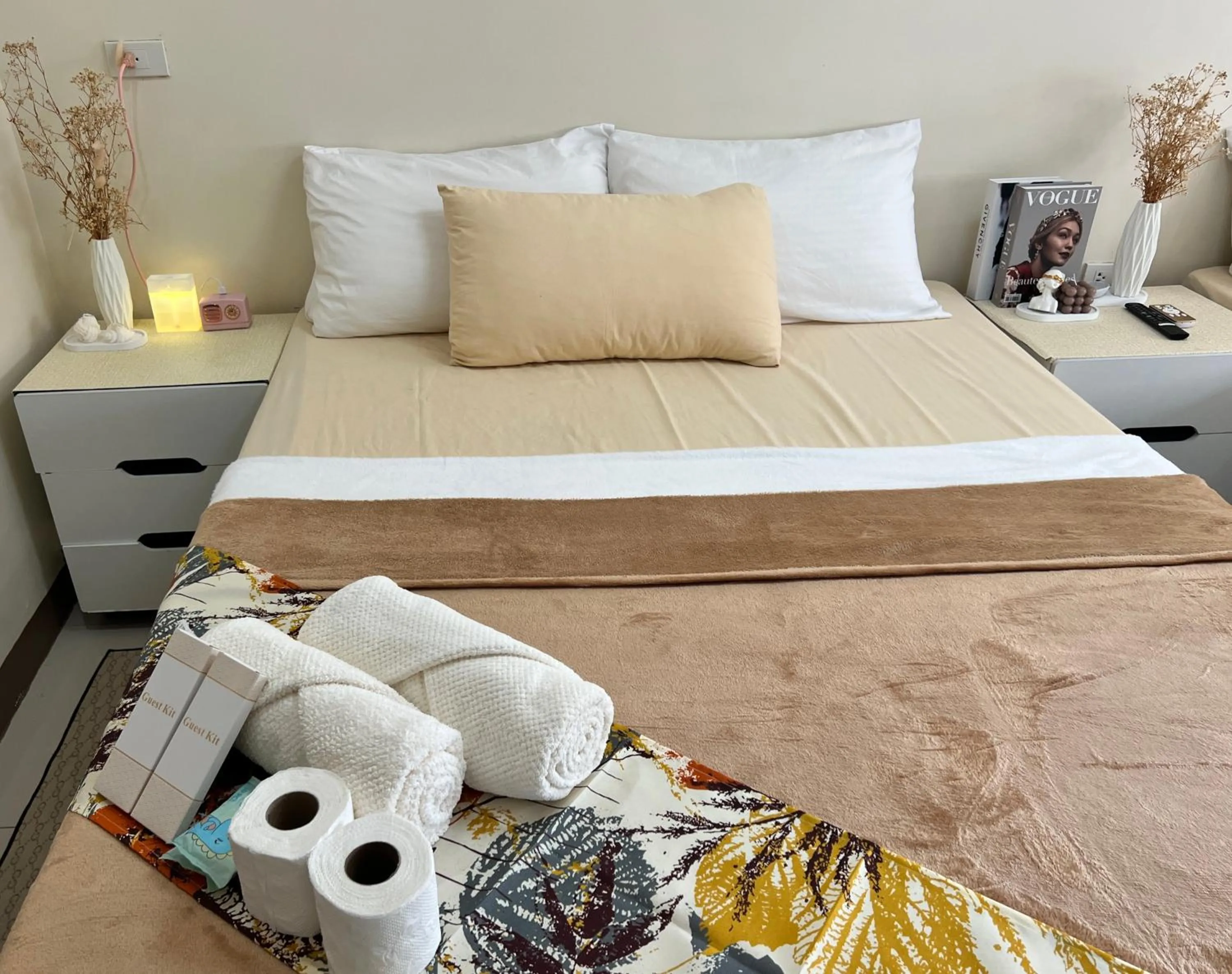 Bed in Staycation Condotel Room To Stay