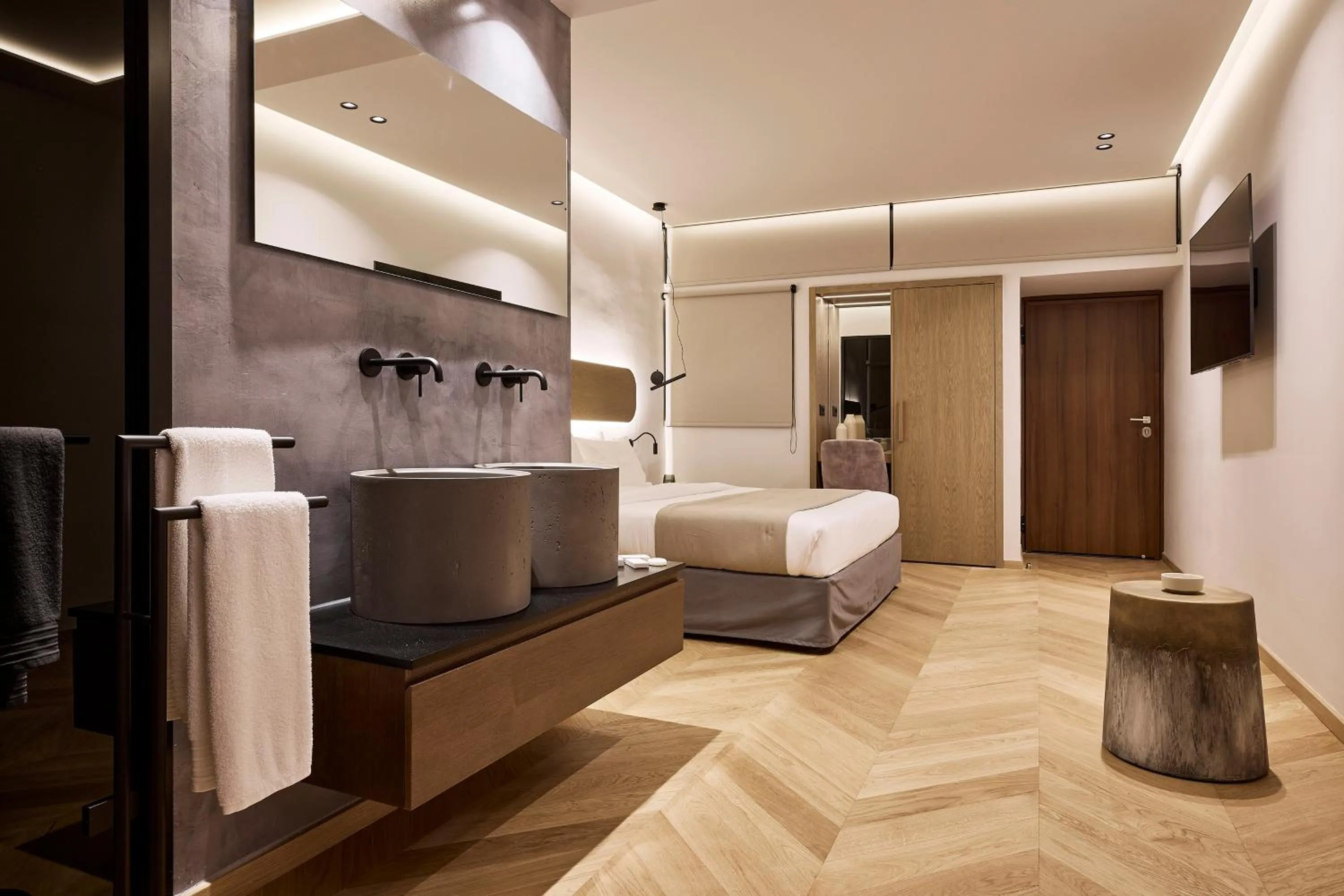 Bed in Cama Luxury Suites Kavouri